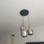 Hanglamp Zwart/Goud Smoke Glas - 3-Lichts, Ophalen, Nieuw, Glas, 50 tot 75 cm