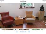 Twee Gerard van de Berg stoelen, type label cheo, Huis en Inrichting, Stoelen, Ophalen, Gebruikt, Leer, Twee