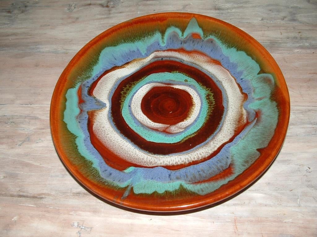 Mooi handbeschilderd wandbord schaal terracotta, Ophalen of Verzenden