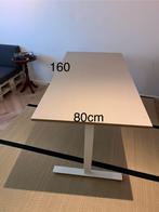 IKEA Skarsta Bureau 160x80 - Grijs/Wit, Ophalen, 50 tot 100 cm, Zo goed als nieuw, Metaal