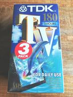 3 pack nieuwe VHS videobanden TDK E-180TVED, Ophalen of Verzenden, (Video)band, VHS of SVHS