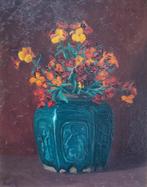 Willem Hussem (1900-1974) - Bloemen in gemberpot, Ophalen of Verzenden