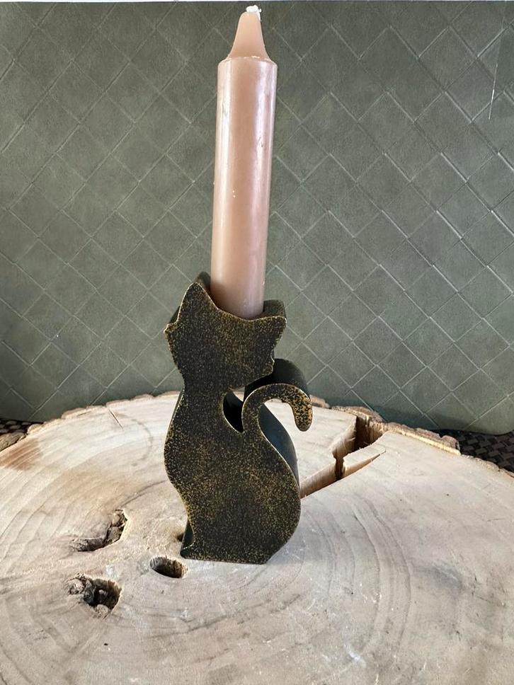 Kaarsenhouder kat Nieuw! Word naar wens gemaakt, Huis en Inrichting, Woonaccessoires | Kandelaars en Kaarsen, Nieuw, Minder dan 25 cm