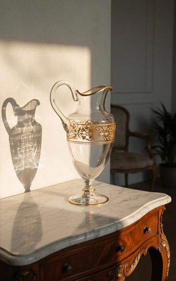 Baccarat kristallen vaas 24k goud decoratie, gesignaleerde  beschikbaar voor biedingen