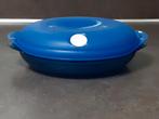Tupperware micropop magnetron schaal ovaal blauw 1,1 ltr, Huis en Inrichting, Ophalen of Verzenden, Zo goed als nieuw, Blauw, Schaal