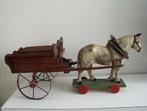 Papiermaché paard en wagen ca. 1920, Antiek en Kunst, Ophalen of Verzenden