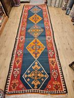 Vintage handgeweven perzische kelim loper 453x136, Info@SlatsAntiek.nl, Tweedehands, 150 tot 200 cm, 200 cm of meer