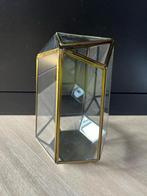 Glazen stolp met gouden rand - lantaarn, Ophalen of Verzenden, Zo goed als nieuw