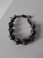 Vintage oud zilver look Kralenarmband verstelbaar, Overige materialen, Gebruikt, Ophalen of Verzenden, Met bedels of kralen