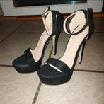 Zwarte hoge hakken, open neus, maat 38, NIEUW, Ophalen of Verzenden, Nieuw, Zwart, Schoenen met hoge hakken