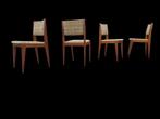 Schitterende vintage geometrisch modernist Pia Cado stoelen, Huis en Inrichting, Stoelen, Ophalen, Hout, Gebruikt, Overige kleuren