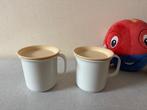 2 NIEUWE bekers met deksels - roomstel ? TUPPERWARE, Huis en Inrichting, Ophalen of Verzenden, Nieuw, Wit, Beker of Kan