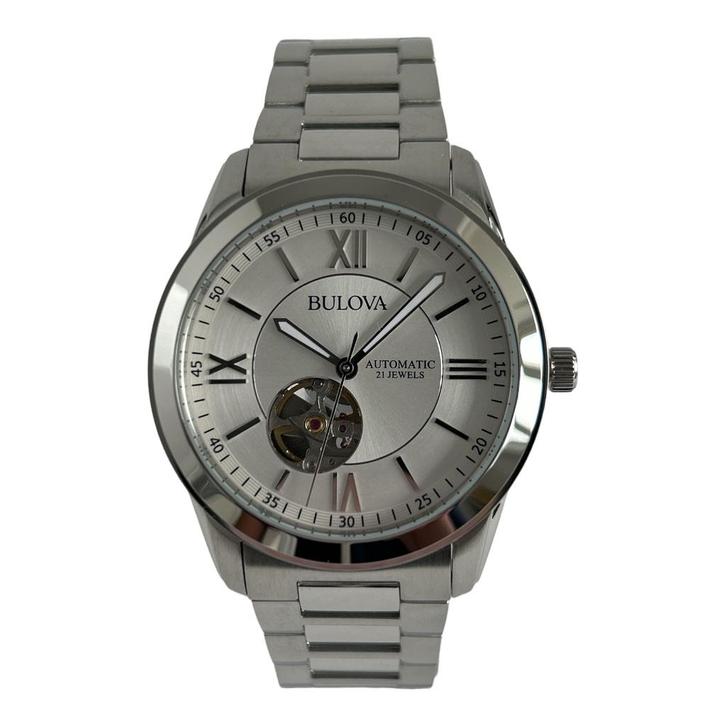 Bulova Automatic - open face, Sieraden, Tassen en Uiterlijk, Horloges | Heren, Nieuw, Polshorloge, Overige merken, Staal, Staal