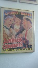 Laurel & Hardy de lustige makkers zelf  ingelijst, Ophalen of Verzenden, Gebruikt, Poster, Artwork of Schilderij