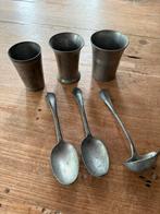 Tinnen bekers en lepels, Antiek en Kunst, Ophalen of Verzenden