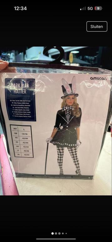 Dark Mad Hatter Kostuum - Nieuw in Verpakking! beschikbaar voor biedingen