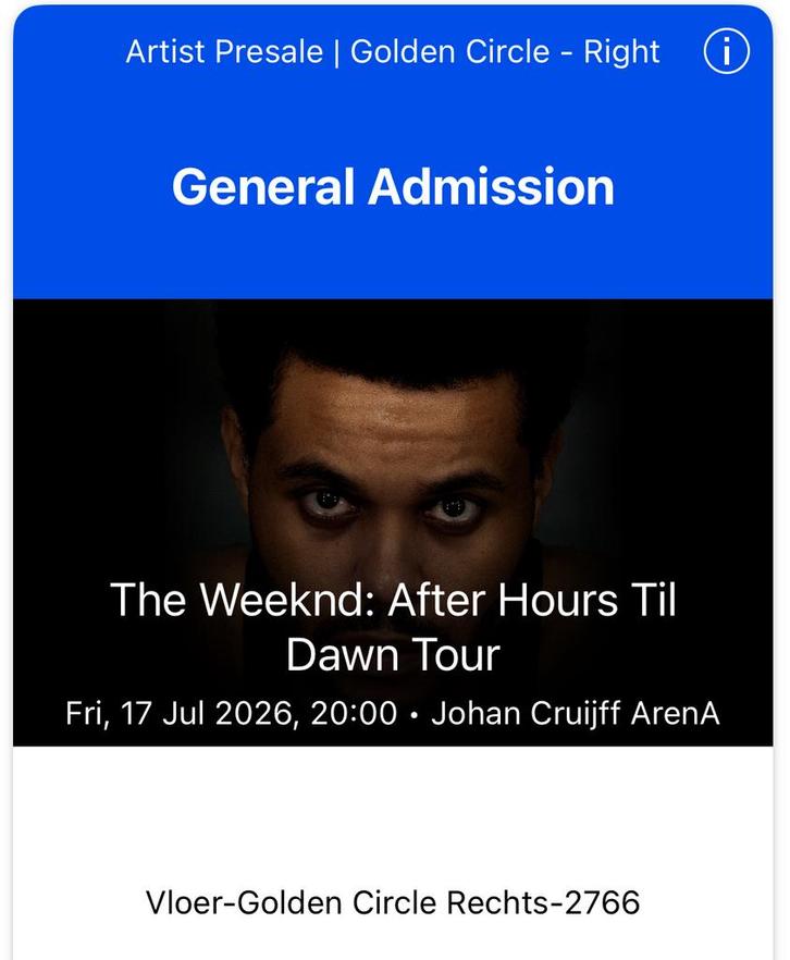 The Weeknd - Golden Circle 2x, Tickets en Kaartjes, Concerten | Pop, Twee personen, Juli