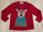 Fijne vrolijke Kersttrui met Rendier, Maat 110/116, Zgan!, Kinderen en Baby's, Kinderkleding | Maat 110, Jongen of Meisje, Trui of Vest