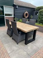 Nieuwe eettafel met ijzer onderstel, Ophalen, 50 tot 100 cm, Rechthoekig, Nieuw