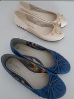 Beige en blauwe ballerina's, Gedragen, Blauw, Ophalen of Verzenden, Ballerina's