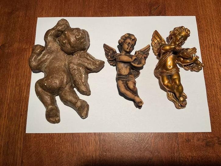 Engel, Engel met Harp, Engel met Viool, Antiek en Kunst, Curiosa en Brocante, Ophalen of Verzenden