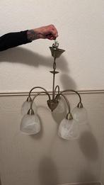 Plafondlamp / hanglamp met 5 armen, Verzenden, Zo goed als nieuw, Glas