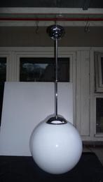 schoollamp/gispenlanp/hanglamp chroom/schoollamp oud, Gebruikt, Ophalen of Verzenden, 75 cm of meer, Glas