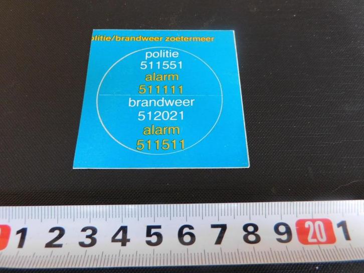 sticker Zoetermeer telefoonsticker Politie Brandweer Alarm, Verzamelen, Stickers, Zo goed als nieuw, Bedrijf of Vereniging, Ophalen