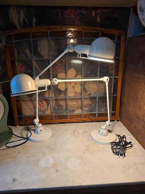 Wit industriële bureaulamp, Antiek en Kunst, Antiek | Lampen, Ophalen of Verzenden