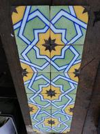 12 antieke Franse tegels (Devres), 13x13 cm groen/geel/blauw, Antiek en Kunst, Ophalen