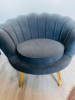 Mooie grijze kinderfauteuil met gouden poten, Huis en Inrichting, Fauteuils, Minder dan 50 cm, Minder dan 75 cm, Ophalen of Verzenden