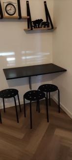 Te koop inklapbare tafel met krukken, Huis en Inrichting, Tafels | Eettafels, Ophalen of Verzenden, Zo goed als nieuw, Rechthoekig