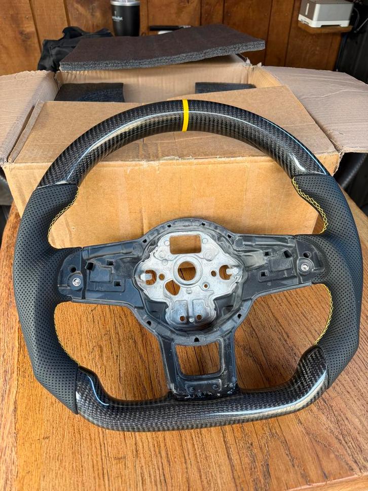 Nieuw VW Golf 7/7.5 Carbon Lederen Stuurwiel R/R-Line, Auto-onderdelen, Besturing, Volkswagen, Nieuw, Ophalen of Verzenden