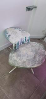 Epoxy tafel set bijzet tafels salontafel waterval uniek, Metaal of Aluminium, Epoxy modern, Rond, Ophalen of Verzenden