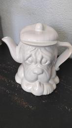 Vintage theepot Droopy Dog hond met pet wit, Gebruikt, Overige typen, Ophalen of Verzenden, Overige stijlen