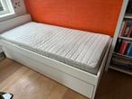 Ikea Malm Bed 90x200 + Matras + Logeerbed, Huis en Inrichting, Ophalen, 90 cm, Eenpersoons, Wit