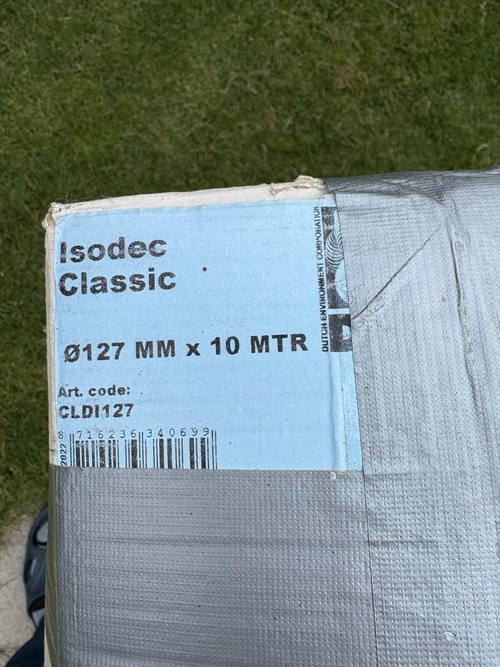 Geïsoleerde Ventilatieslang - Isodec Classic 127mm x 10m, Doe-het-zelf en Verbouw, Buizen en Afvoer, Nieuw, Afvoer, Overige materialen