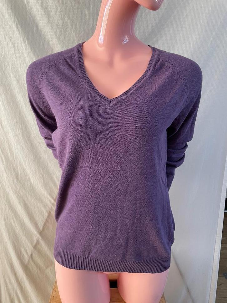 Paarse V-hals trui – Sutherland – maat XL, Kleding | Dames, Truien en Vesten, Zo goed als nieuw, Maat 46/48 (XL) of groter, Paars