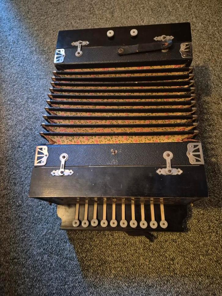 Antieke Trekzak - Werkt Goed!, Muziek en Instrumenten, Accordeons, Gebruikt, Knopaccordeon, Overige formaten, Overige merken, Met riemen
