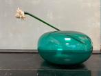 Vintage Ikea vaas Stockholm groen blauw turquoise, Gebruikt, Ophalen of Verzenden, Glas, Minder dan 50 cm