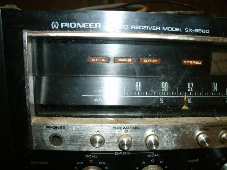 Pioneer SX-5580 receiver (uit jaren zeventig) - onderdelen !, Audio, Tv en Foto, Versterkers en Receivers, Niet werkend, 120 watt of meer