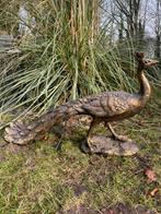 Pauw antiekgoud beeld brons boerderij vijver tuin, Ophalen, Nieuw, Kunststof, Dierenbeeld
