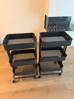 2 IKEA roltafels / trolleys, Huis en Inrichting, Keuken | Keukenelementen, Ophalen, Zo goed als nieuw, Minder dan 100 cm, Grijs