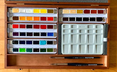 Schmincke Aquarel-kist 48 hele naps., Hobby en Vrije tijd, Schilderen, Zo goed als nieuw, Ophalen of Verzenden