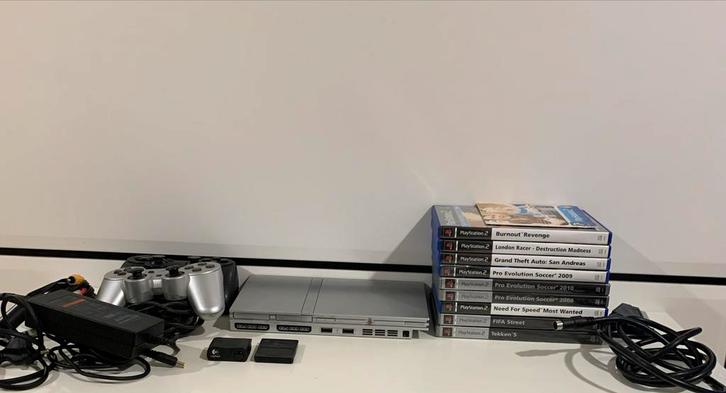 PlayStation 2 slim - Compleet met Games & Accessoires, Spelcomputers en Games, Spelcomputers | Sony PlayStation 2, Gebruikt, Slim