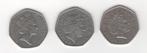 3x 50 pence Verenigd Koninkrijk 1997-2013 (M278), Ophalen of Verzenden, Overige landen
