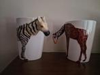 2 mokken zebra / giraf - nieuw, Huis en Inrichting, Keuken | Servies, Ophalen of Verzenden, Zo goed als nieuw, Overige stijlen