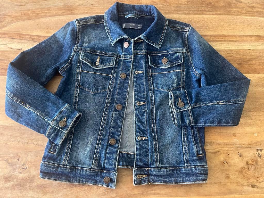 Mango Kids Denim Jas - Maat 140, Kinderen en Baby's, Ophalen of Verzenden, Zo goed als nieuw, Jongen of Meisje