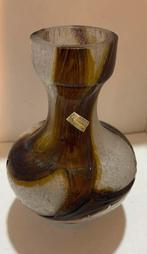 Spiegelau vaas amber met schuimglas, Antiek en Kunst, Antiek | Glas en Kristal, Ophalen of Verzenden