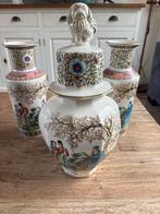 Antieke Chinese Vazen Set - Handbeschilderd, Gebruikt, Overige kleuren, Aardewerk of Porselein, Ophalen of Verzenden